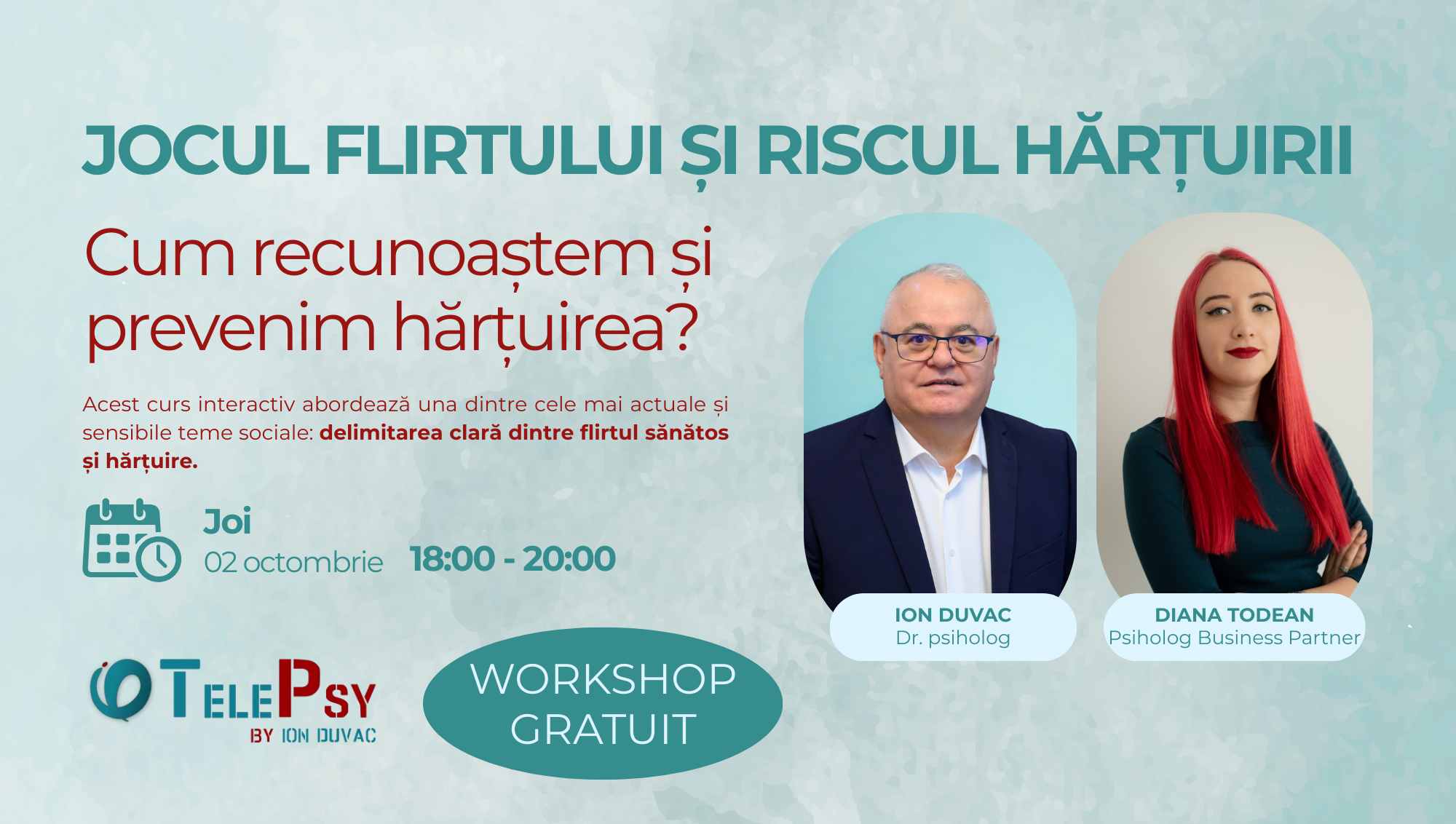 Codul social – „Jocul flirtului și riscul hărțuirii” – Cum recunoaștem și prevenim hărțuirea- by Telepsy.ro